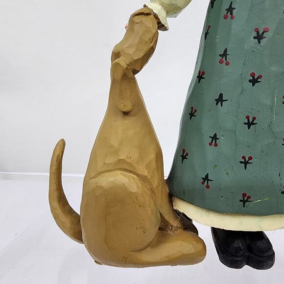 Williraye Saxony Girl & Sitting Golden Dog Figure WW1031 Bluebird Head Americana - Picture 3 of 8